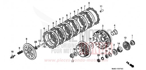 EMBRAYAGE FX650X de 1999
